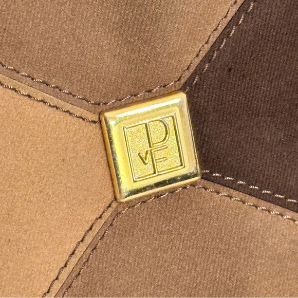 VTG Diane Von Furstenburg Faux Suede Leather Purse Handbag Tote Weekend Luggage - Picture 16 of 16